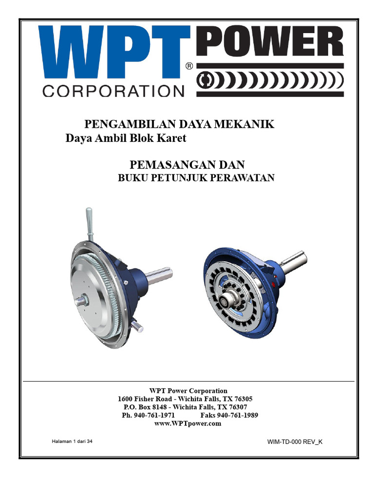 Panduan Pemeliharaan PTO WPT Power | PDF