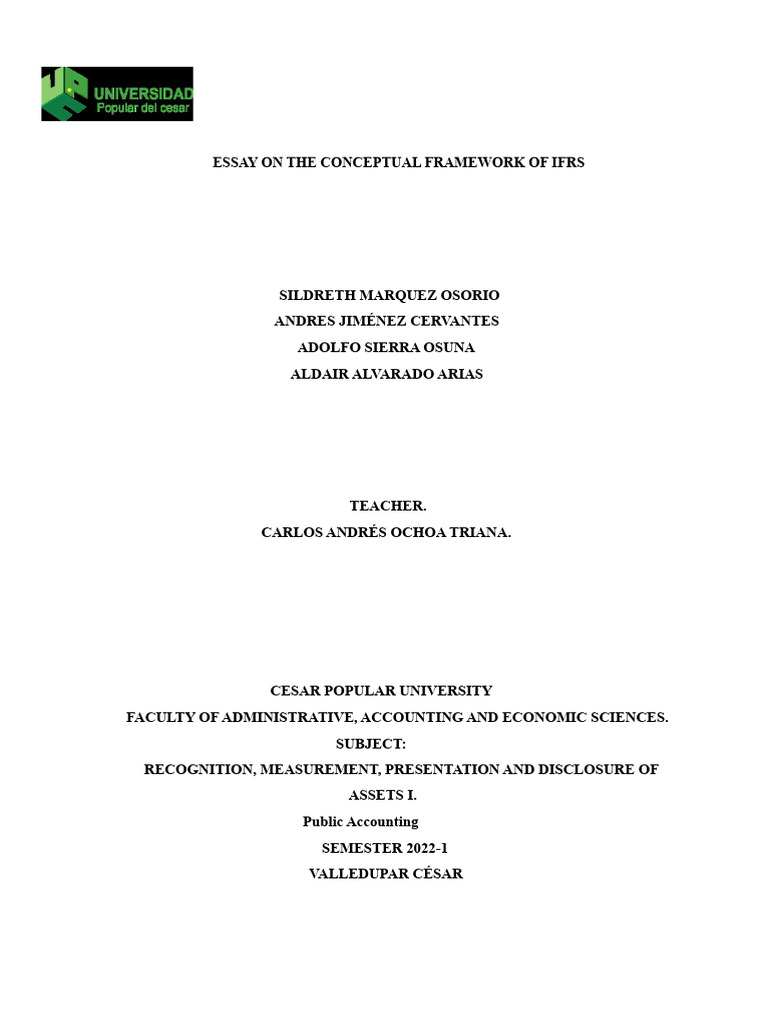 Conceptual Framework Essay Ifrs. | PDF | International Financial ...