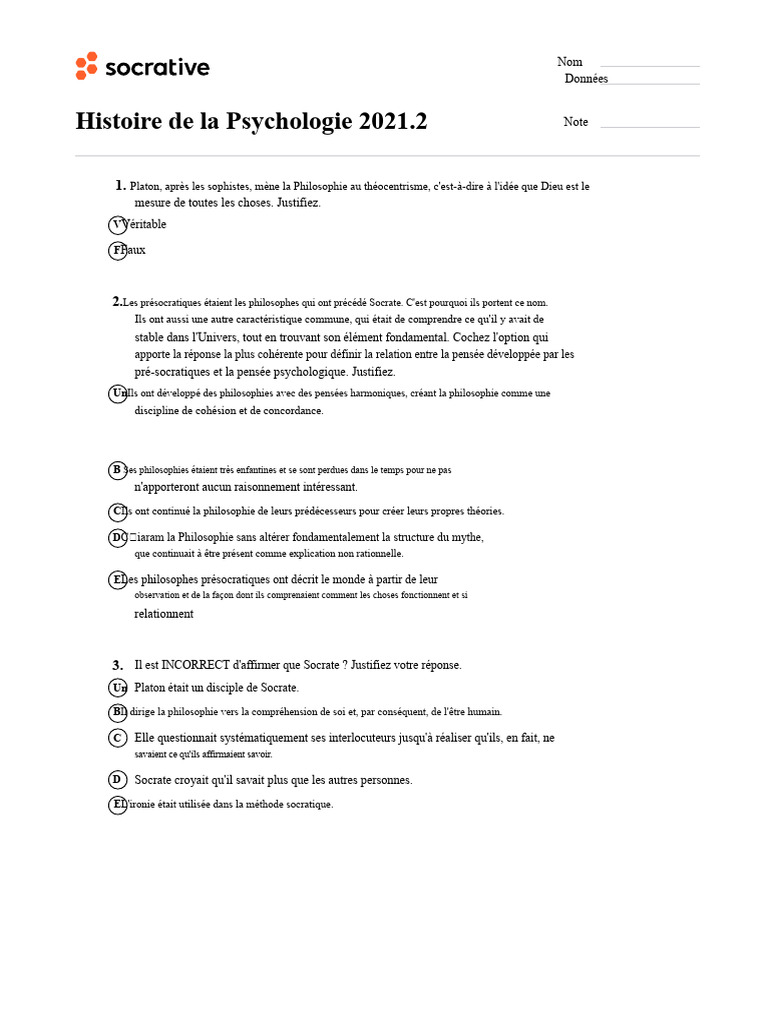 Histoire et Fondements de la Psychologie | PDF | Psychologie | Science
