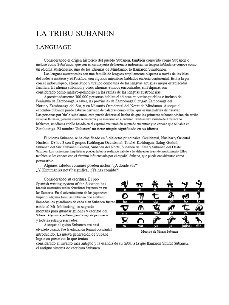 Langs Subanen | PDF | Mindanao | Comunicación humana