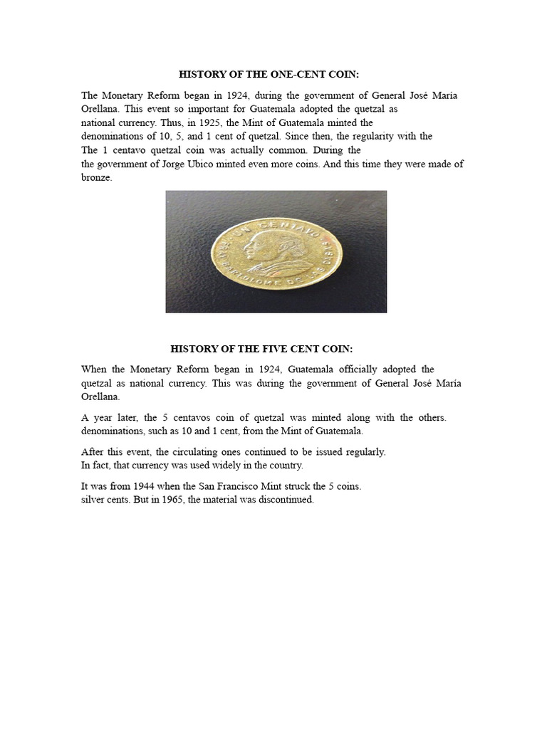 History of The One-Cent Coin | PDF | Coins | United States Dollar
