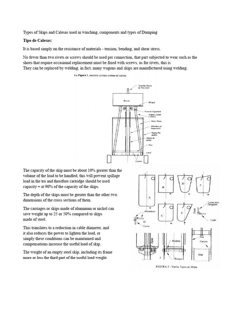 Types of Skips and Calesas in Winching | PDF | Wear | Corrosion