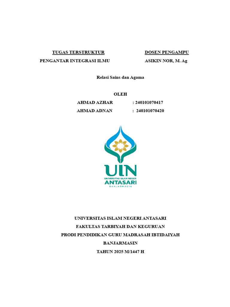 Relasi Sains dan Agama dalam Pendidikan | PDF