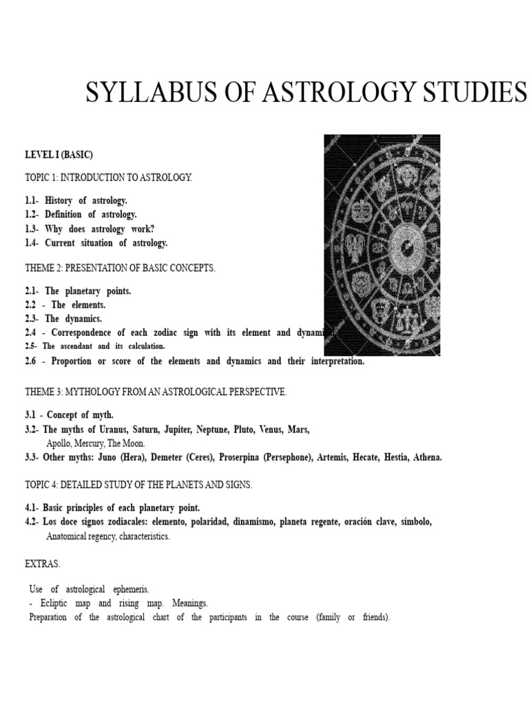 Astrology Studies Syllabus Overview | PDF | Planets In Astrology ...