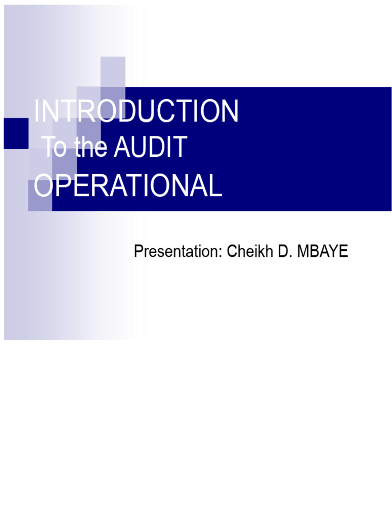 Operational Audit Course Overview | PDF | Internal Control | Audit