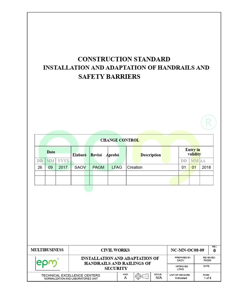 Handrail Installation Standards Guide | PDF