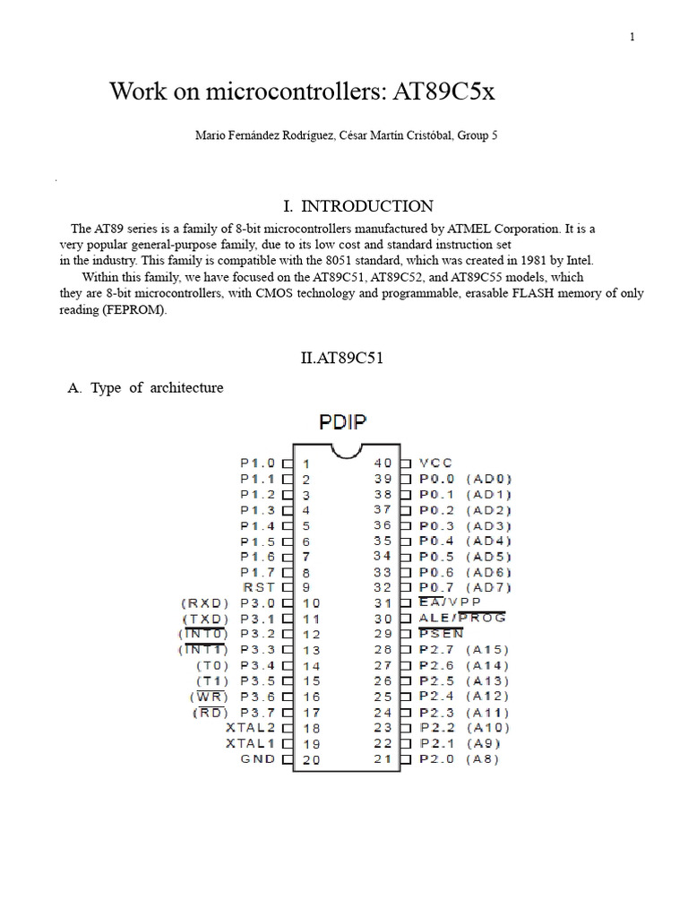 AT89C51 Microcontroller Overview | PDF | Microcontroller | Flash Memory