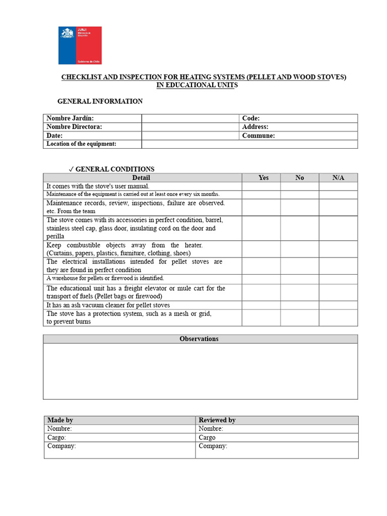 Heating System Inspection and Checklist For Pellet and Wood Stoves in ...