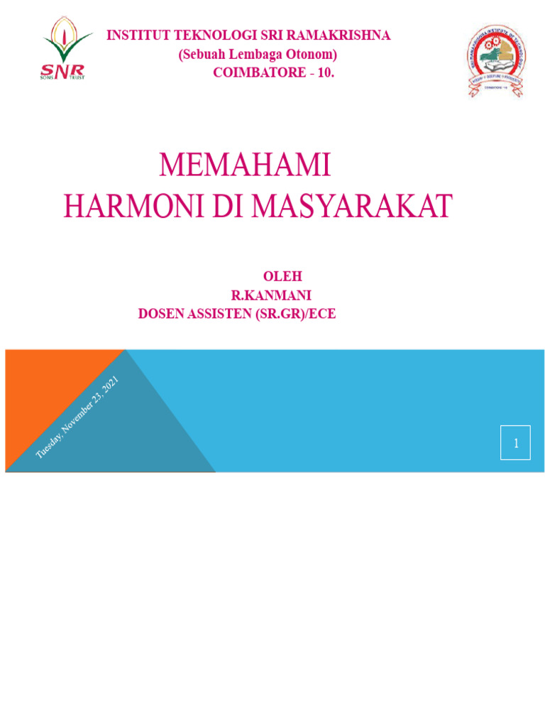 Memahami Harmoni dalam Masyarakat | PDF