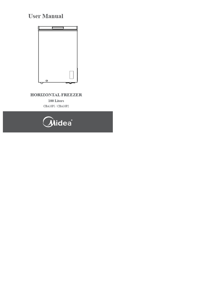 Midea 100L Horizontal Freezer Manual | PDF | Electrical Connector | Ac ...