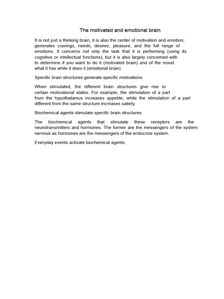 Understanding the Motivated Emotional Brain | PDF