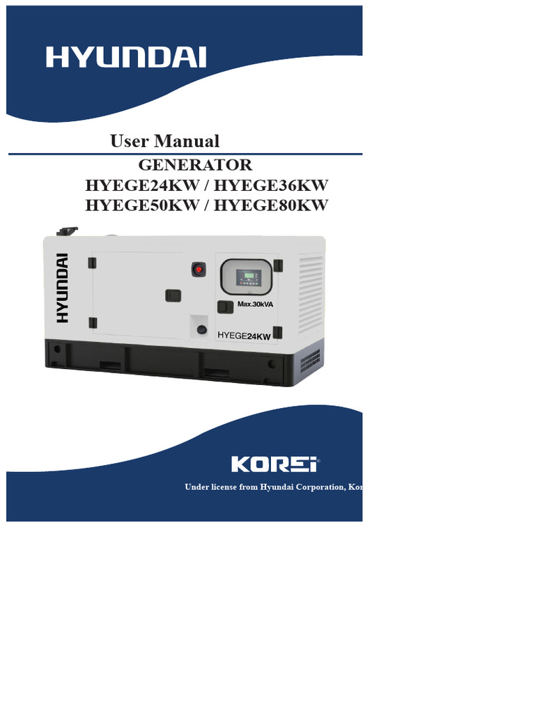 Hyundai Generator User Manual Guide | PDF | Switch | Rectifier