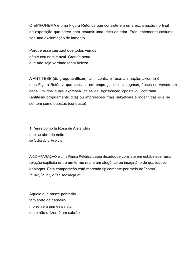 Figuras de Linguagem: Definições e Exemplos | PDF | Ironia | Retórica