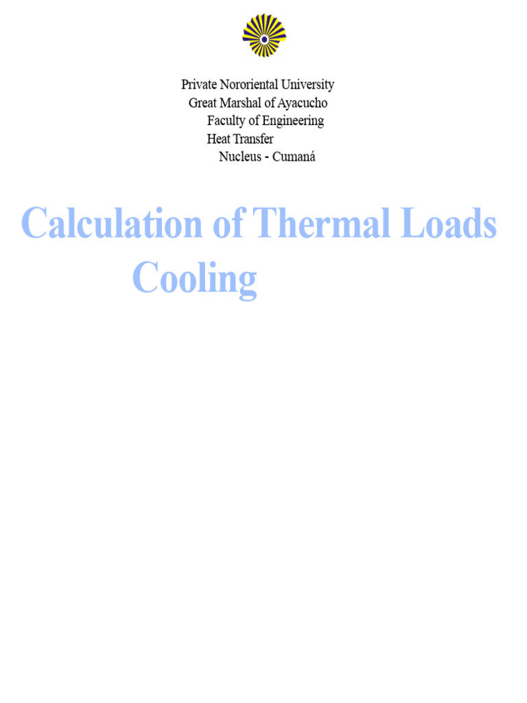 Calculation of Thermal Loads | PDF | Heat Transfer | Ventilation ...
