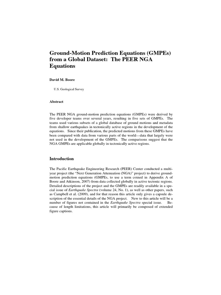 Global Ground-Motion Prediction Equations | PDF | Moment Magnitude ...