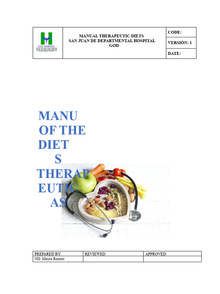 Therapeutic Diet Manual for Hospitals | PDF | Foods | Carbohydrates