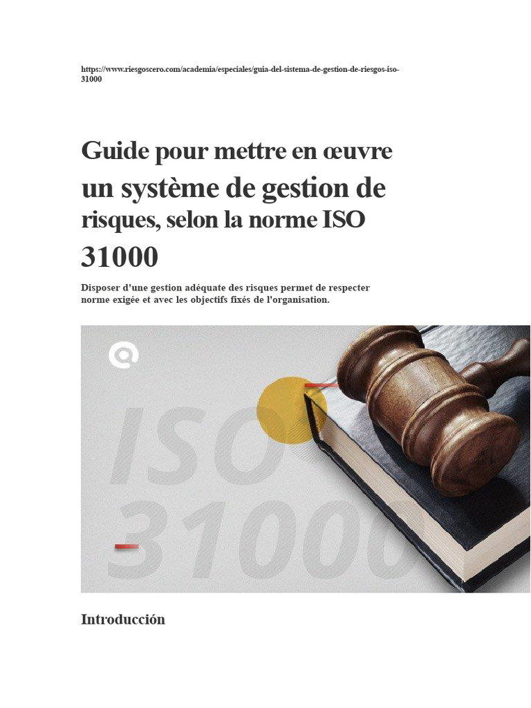 Guide de gestion des risques ISO 31000 | PDF | Gestion des risques | Risque