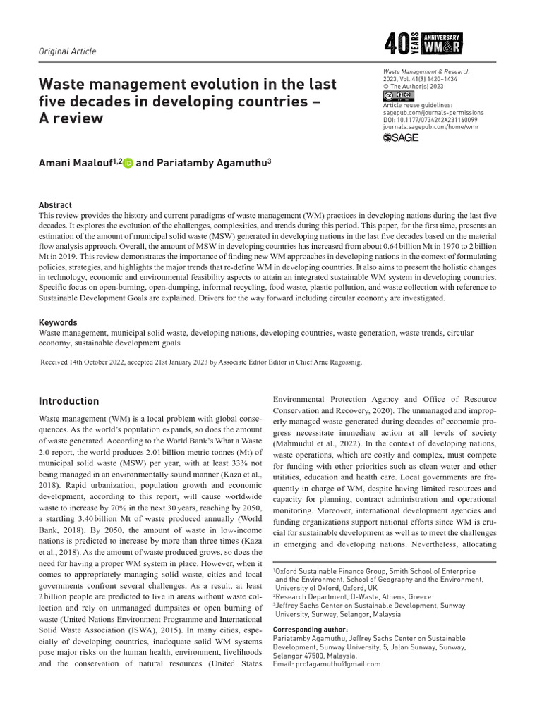 Waste Management Trends in Developing Nations | PDF | Waste Management ...