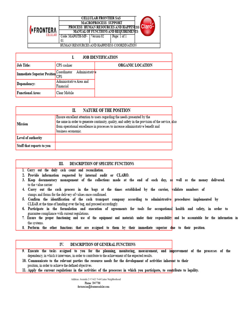 Functions Manual Format | PDF | Occupational Safety And Health ...