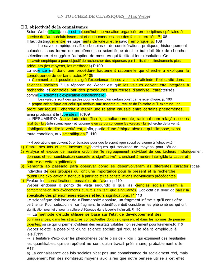 Objectivité et types idéaux chez Weber | PDF | Science | Max Weber