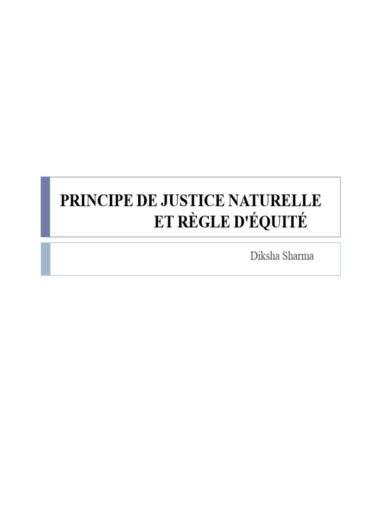 Principes de Justice Naturelle et Équité | PDF | Justice | Crime et ...