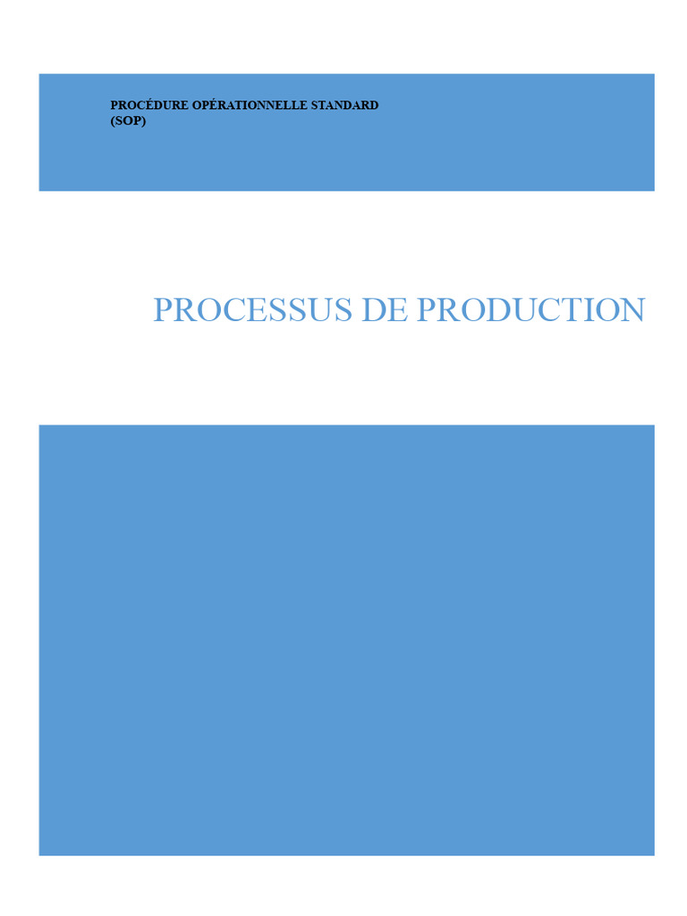 SOP pour le Processus de Production | PDF