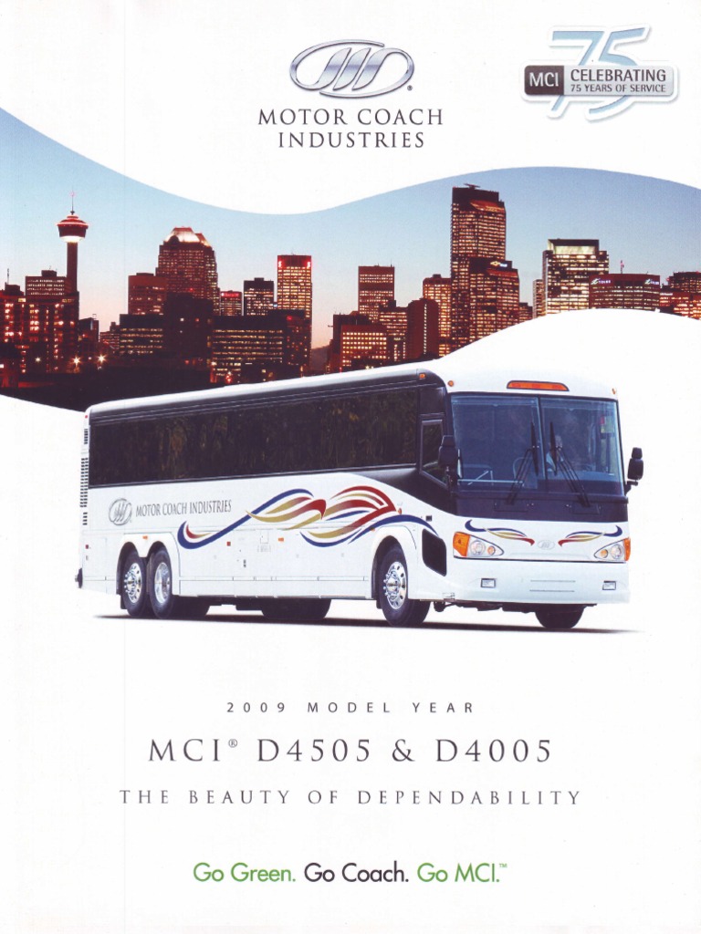 MCI D4505 & D4005 Bus Specifications | PDF | Axle | Brake