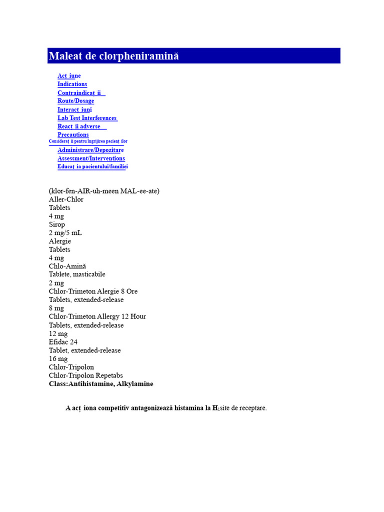 Clorfeniramina Maleat | PDF