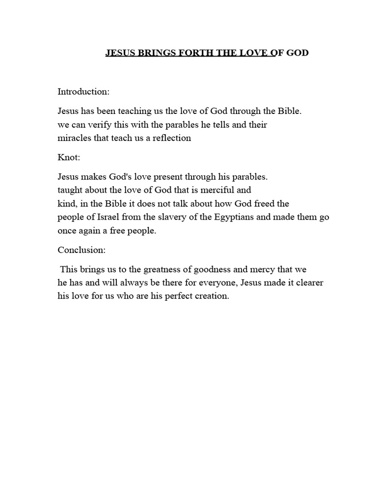 Jesus and the Love of God Explained | PDF