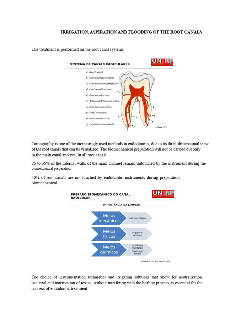 Root Canal Irrigation and Aspiration Guide | PDF | Chemical Substances