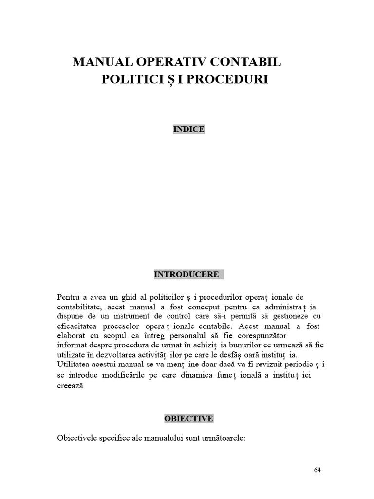 Manual Operativ | PDF