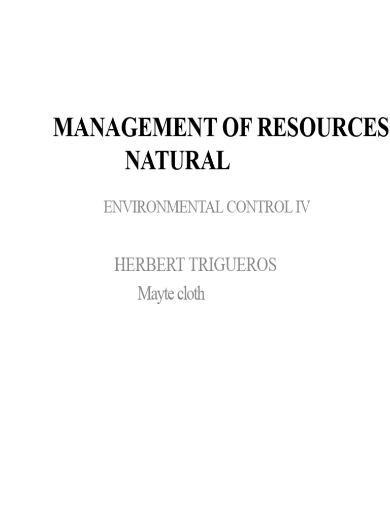Management of Natural Resources | PDF | Resource | Conservation Biology