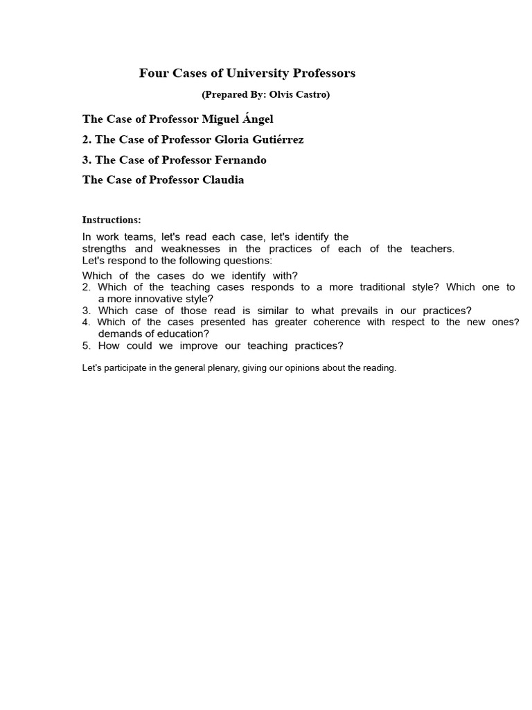 7 Cases of Teachers | PDF | Teachers | Learning