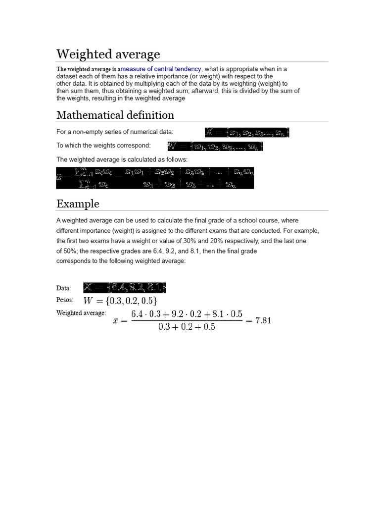 Weighted Average | PDF
