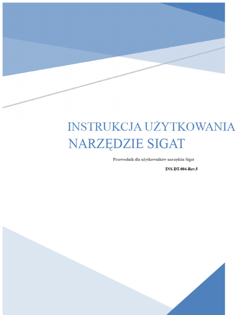 Instrukcja SIGAT W Wersji 5 | PDF