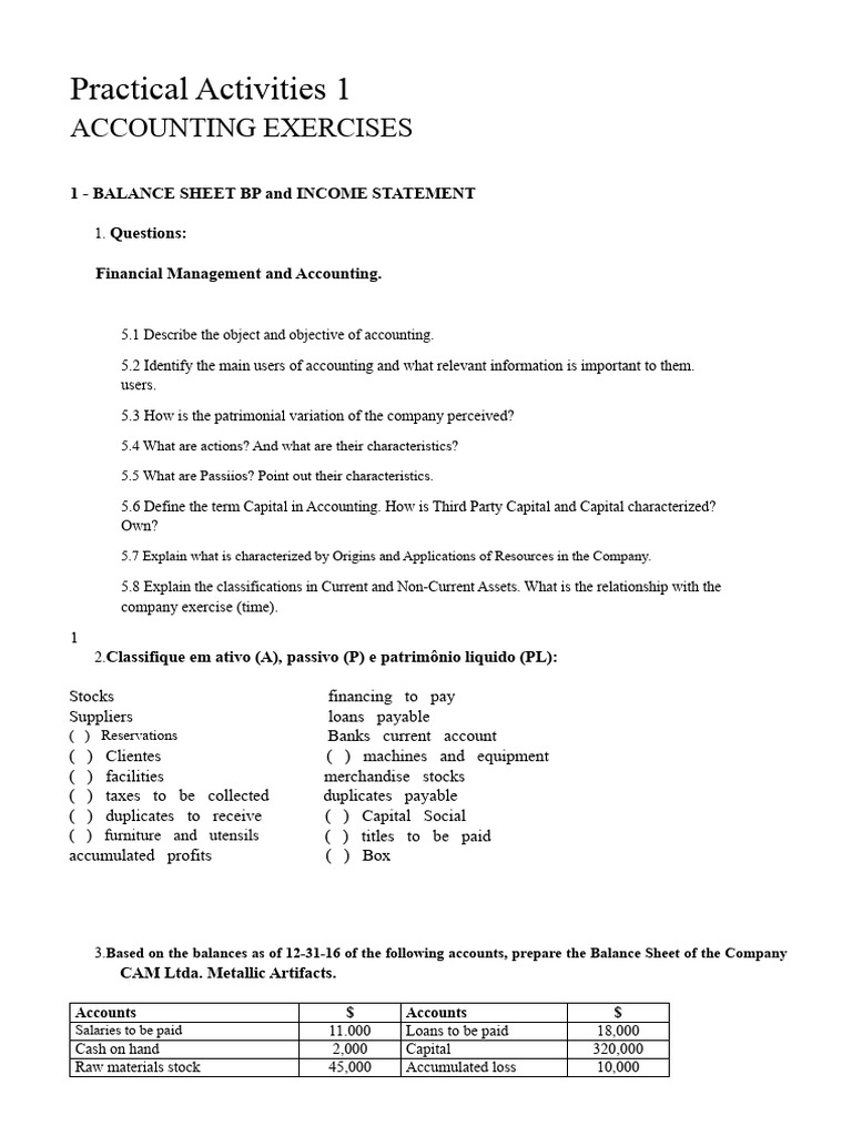Practical Activities 1 BP and Dre (1) Corrected | PDF | Expense | Revenue