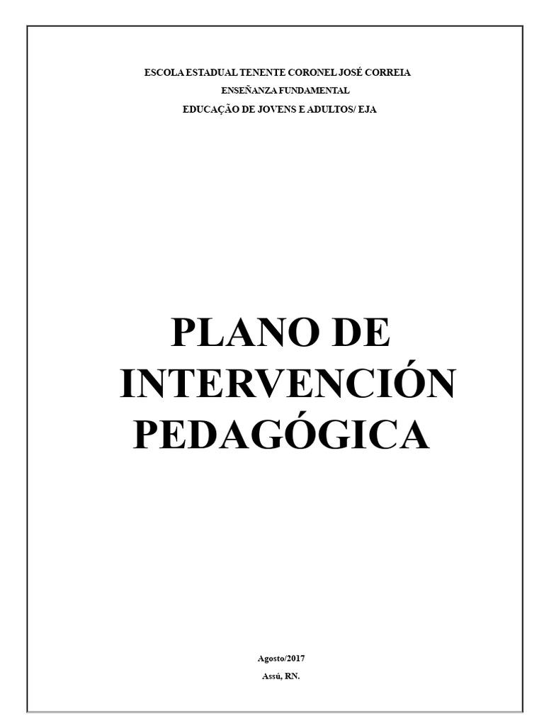 Plan de Intervención Pedagógica | PDF | Aprendizaje | Cognición