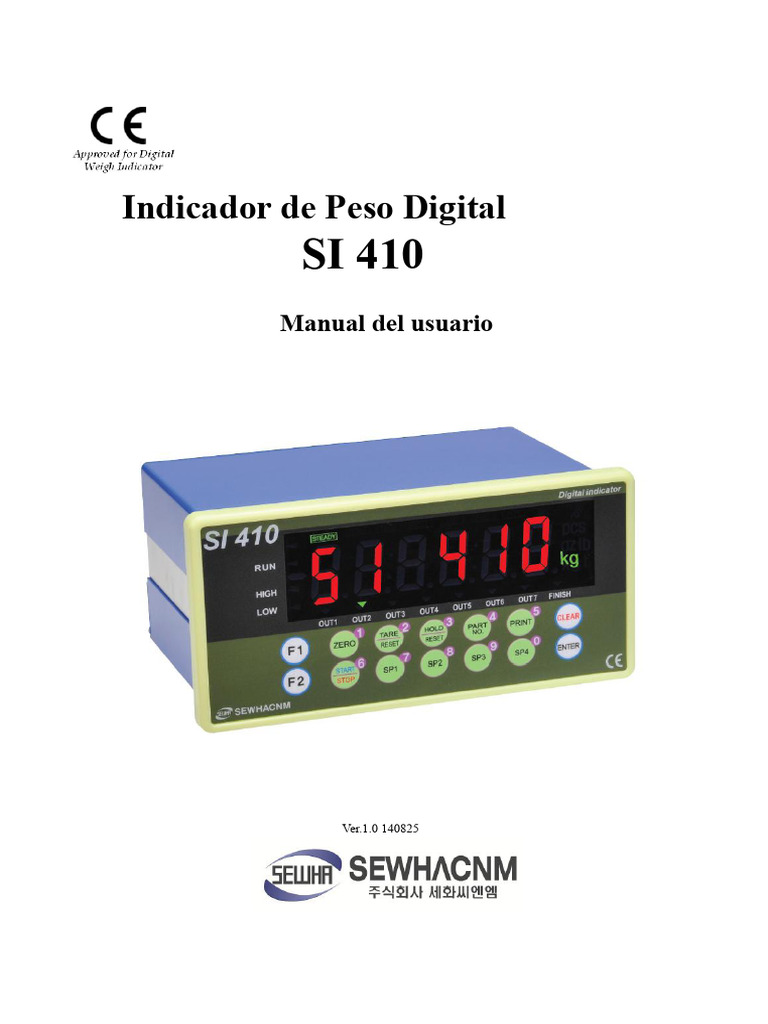 Manual del Usuario: Indicador de Peso SI 410 | PDF | Calibración ...