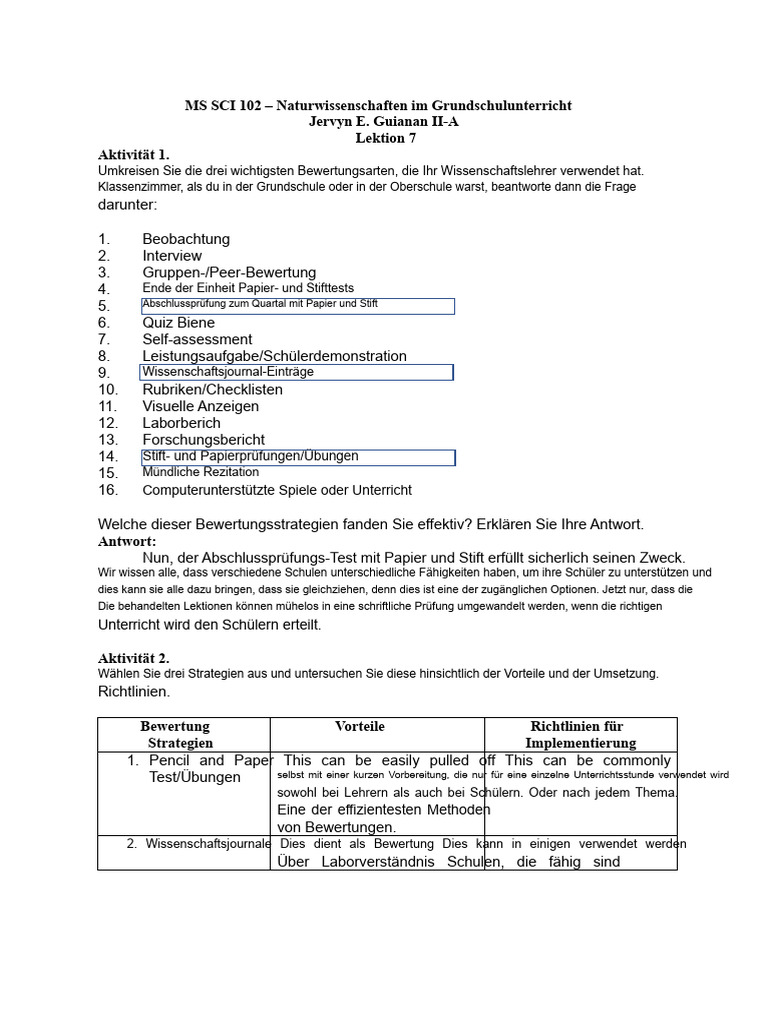 MS SCI 102-Lektion 7 | PDF