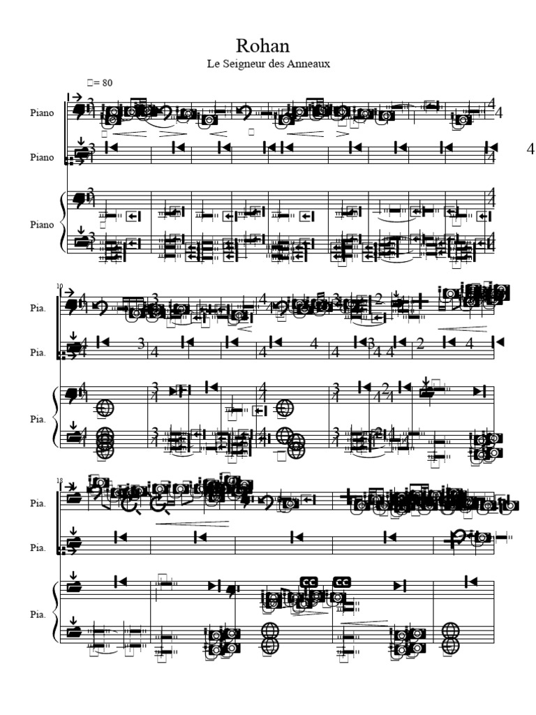Rohan : Partition Piano Seigneur des Anneaux | PDF | Partition | Notation