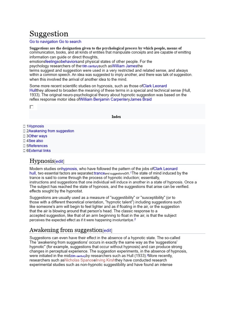 The Power of Suggestion | PDF | Hypnosis | Cognitive Science