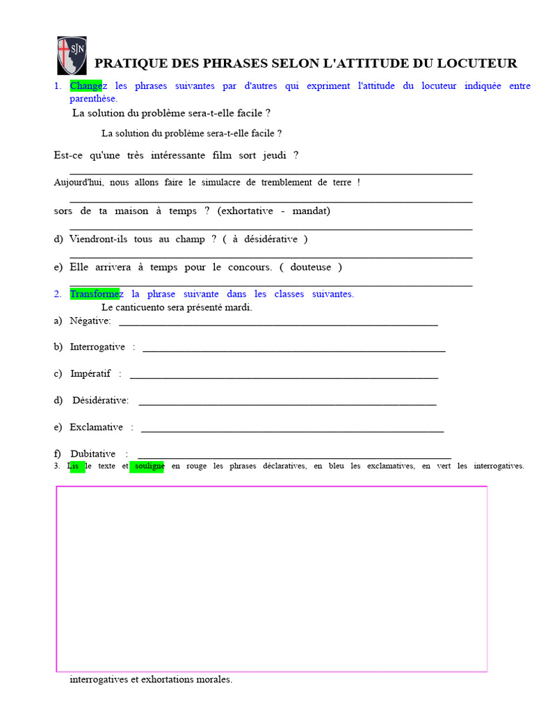 Attitudes du locuteur en phrases | PDF