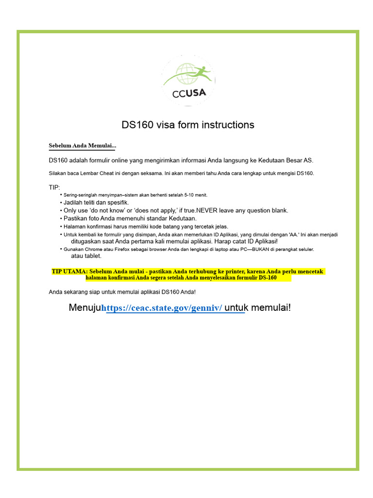 ds160 Cheatsheet Ie Ni ST | PDF