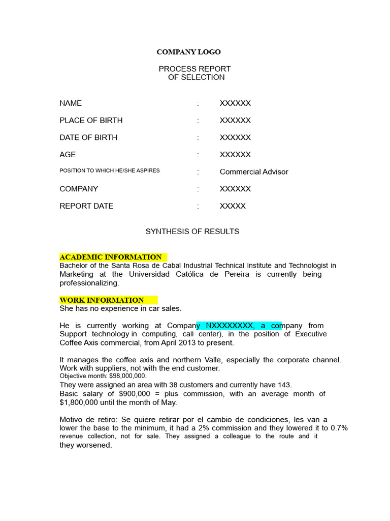 Candidate Selection Process Report | PDF | Leadership | Cognition