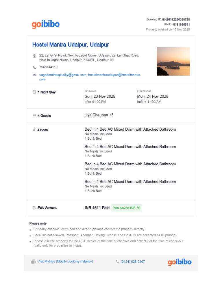 Booking Confirmation Voucher | PDF