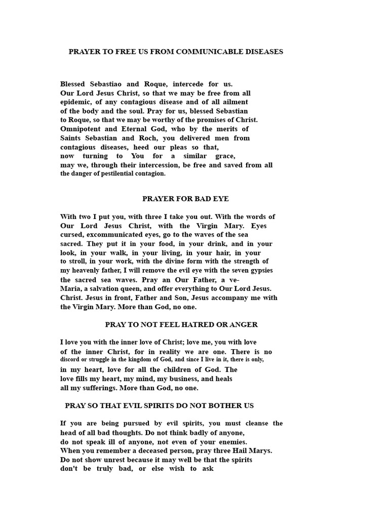 Prayers for Protection and Healing | PDF | Prayer | Mary, Mother Of Jesus