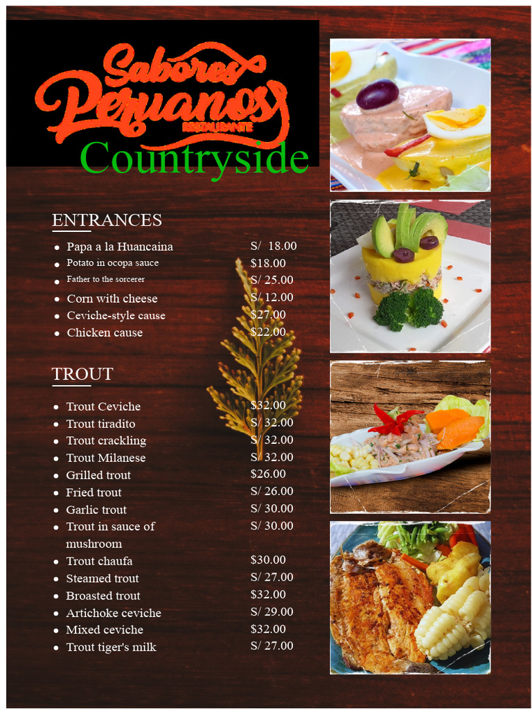 Countryside Restaurant Menu Highlights | PDF