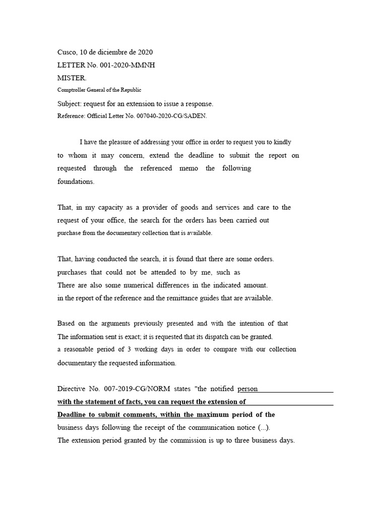 request for extension of deadline | PDF