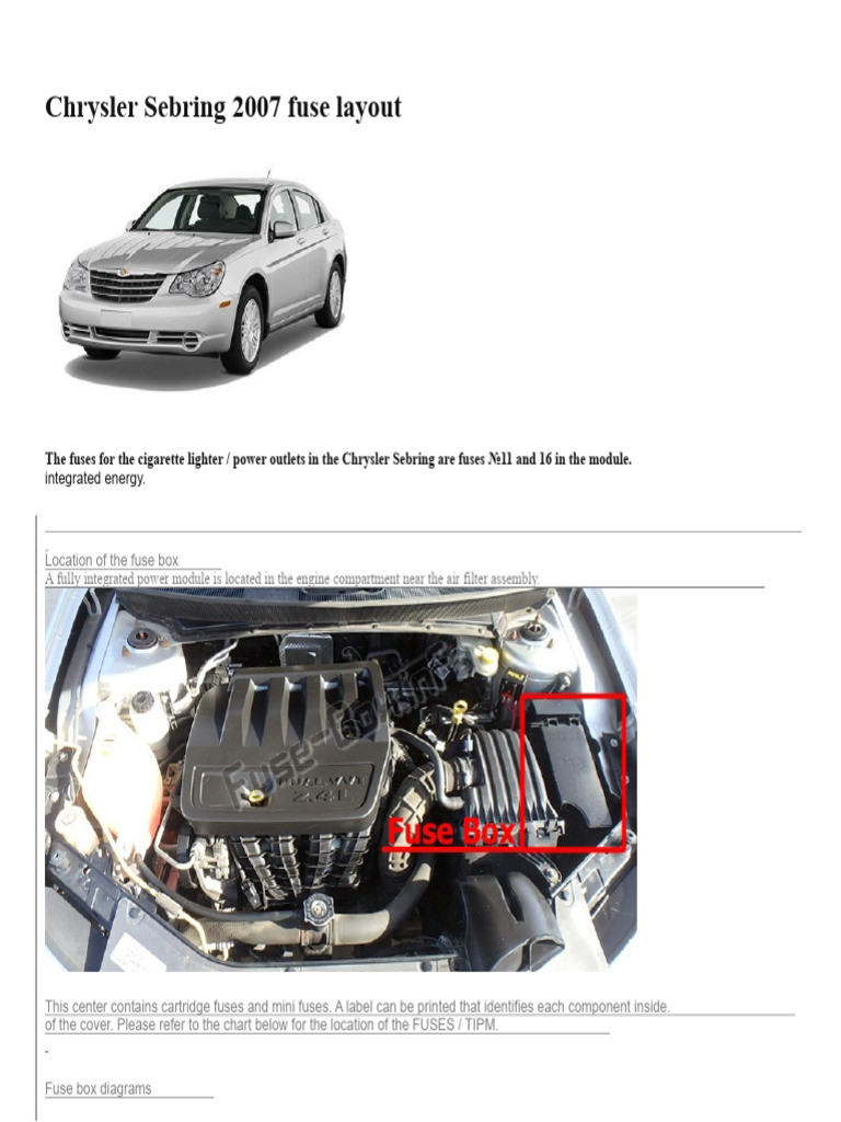 2014 chrysler 300 cigarette lighter fuse Cigar box location in '99 NB 2006 Chrysler 300 Cigarette Lighter
