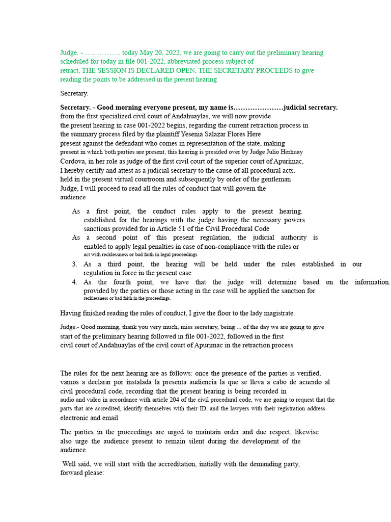 Recontracting Hearing (2) | PDF | Lawsuit | Judge